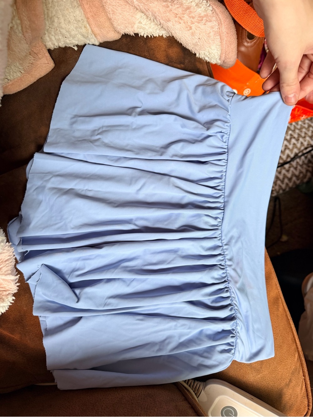 Light Blue Pleated Skirt